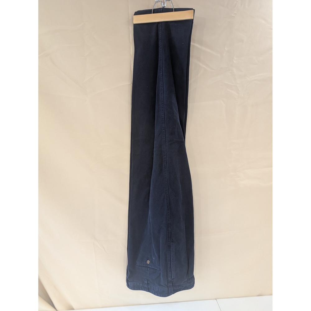 Abercrombie & Fitch Mens Navy Blue Pleated Chino Dress Pants Trousers 38W 32L - Picture 3 of 6